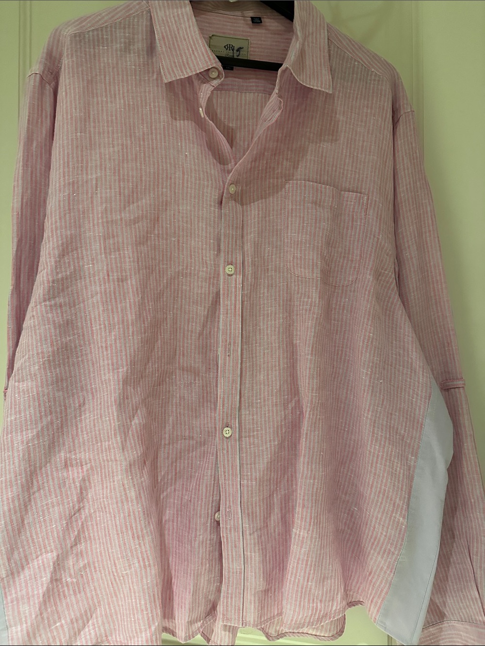 Men's Pink Striped Button-Down Shirt